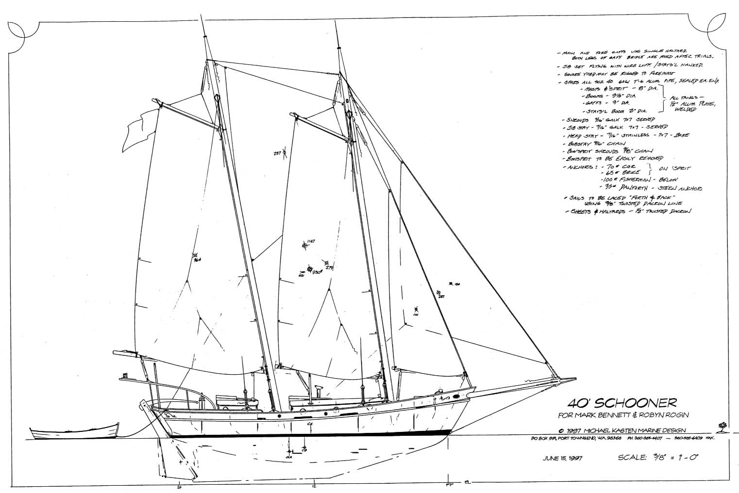 40' Schooner BENROGIN - Kasten Marine Design