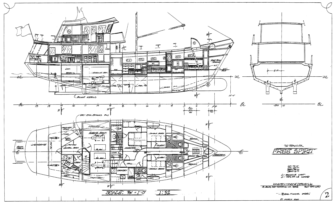 76' Motor Yacht - FREE SPIRIT - Kasten Marine Design, Inc.