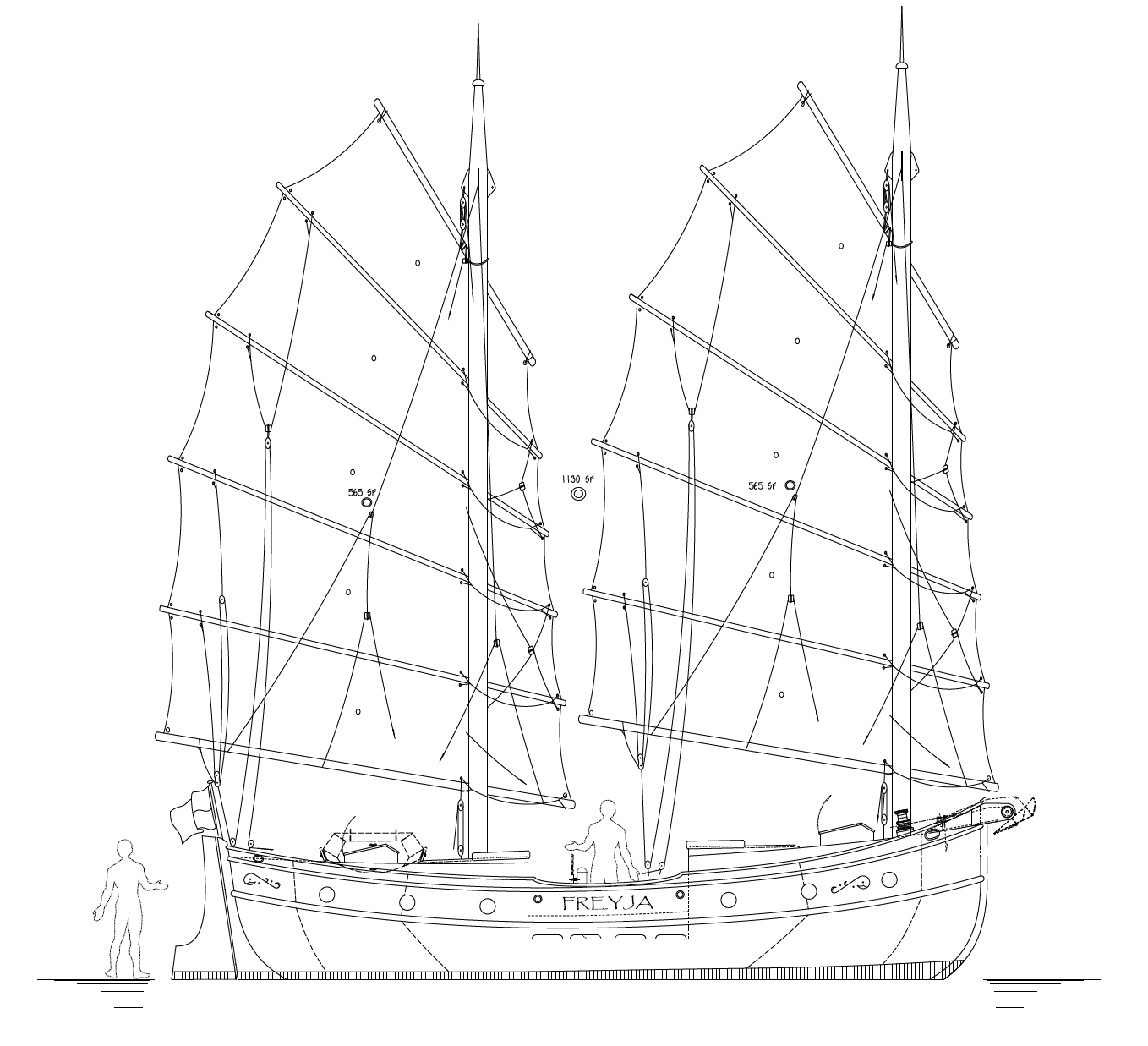 33' Junk Schooner FREYJA - Kasten Marine Design, Inc.