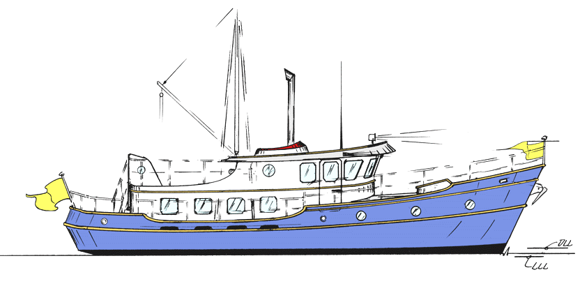  graceful family-oriented motor yachts from 30' to 60' are shown below