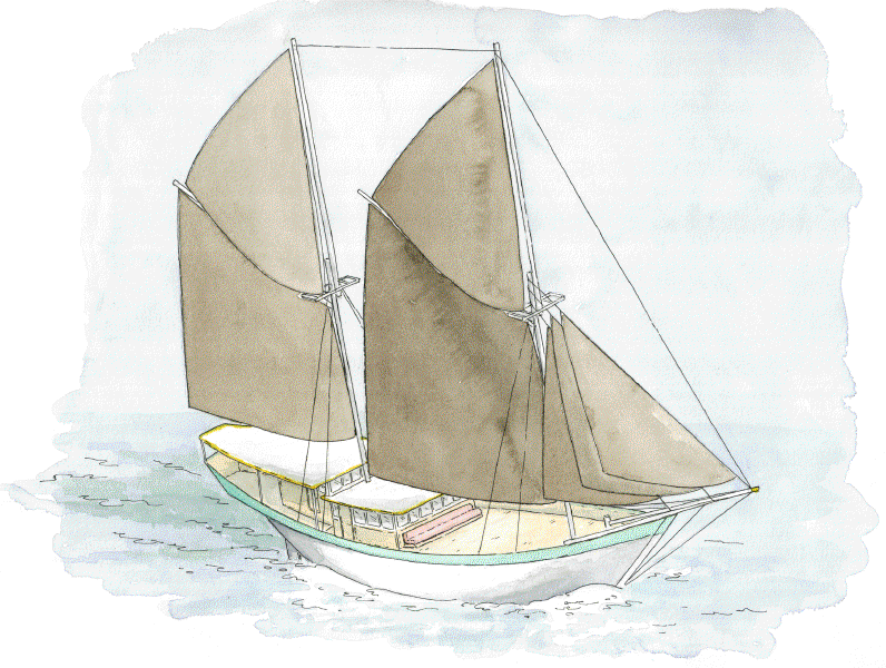 Sailing Phinisi Watercolor