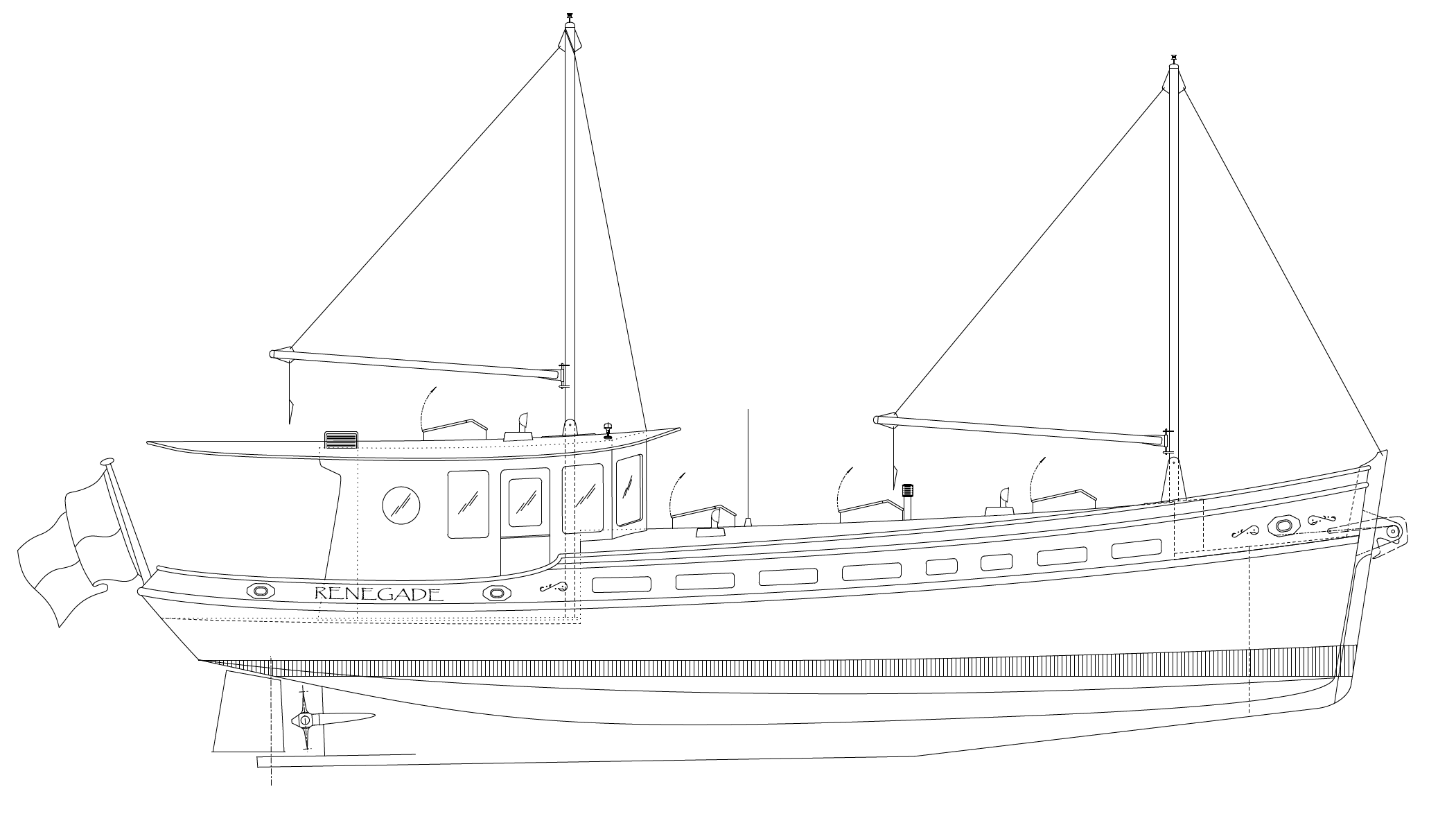50' Motor Yacht RENEGADE - Kasten Marine Design, Inc.