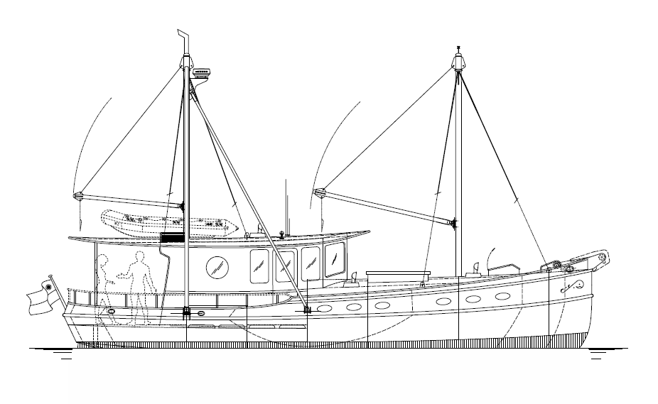 43' Trawler Yacht - ROBERTA - Kasten Marine Design, Inc.