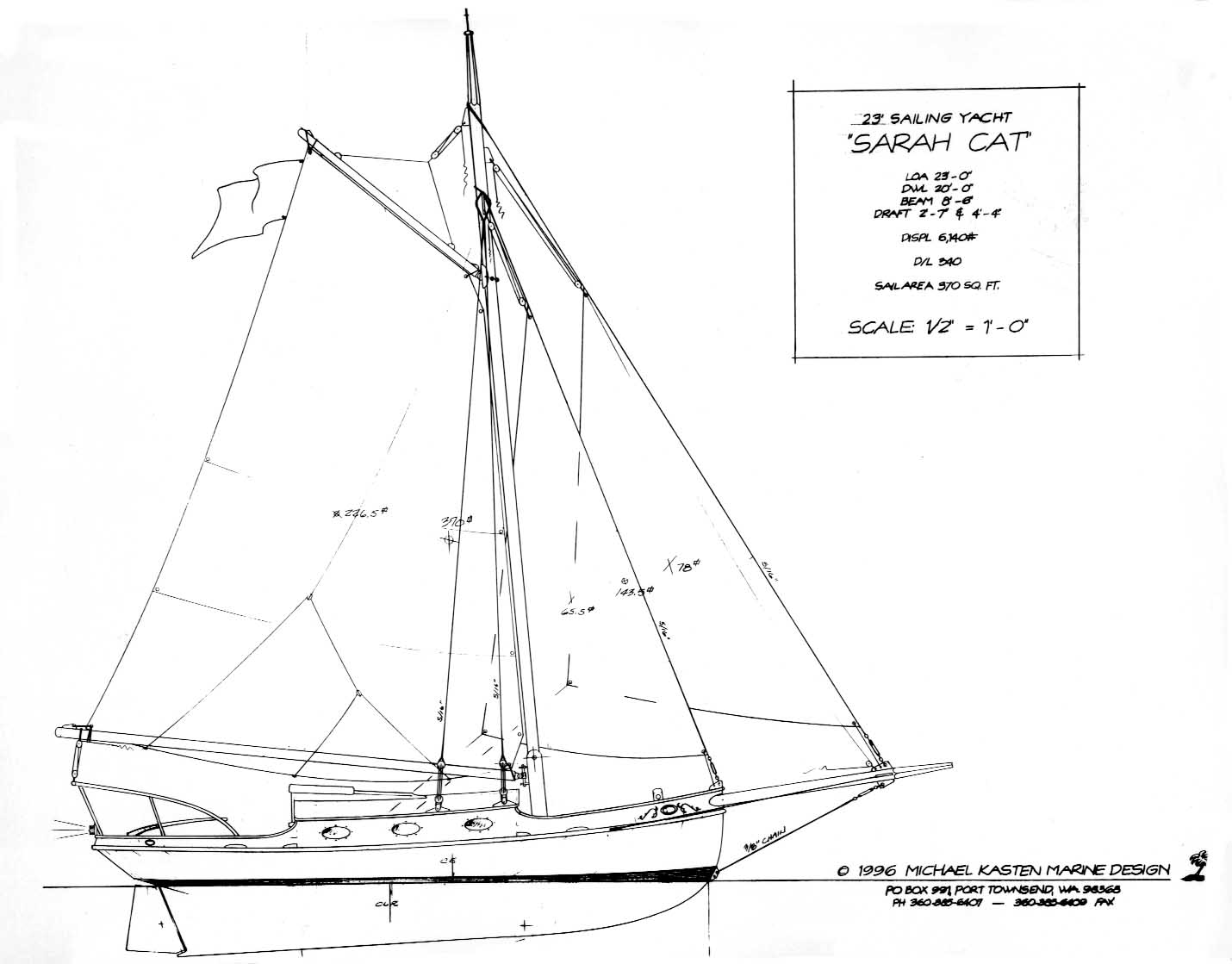 23' Cutter SARAH CAT - Kasten Marine Design